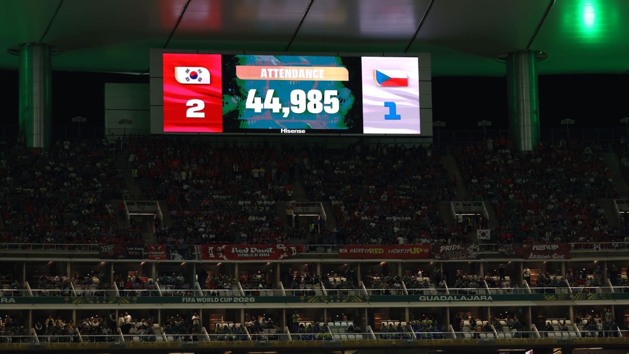 FIFA为韩捷战事4.9万人座数辩护 空座照片掀舆论风波